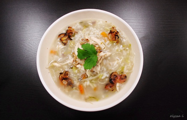 Comforting Chicken Congee - Elyssa Liu Jiawen food